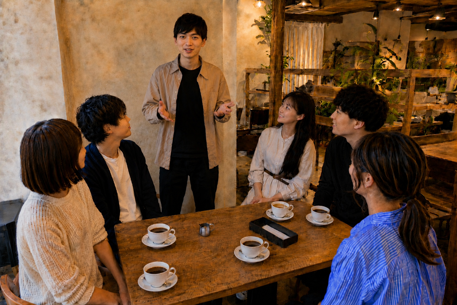 主催者が参加者へ会の流れを説明している様子