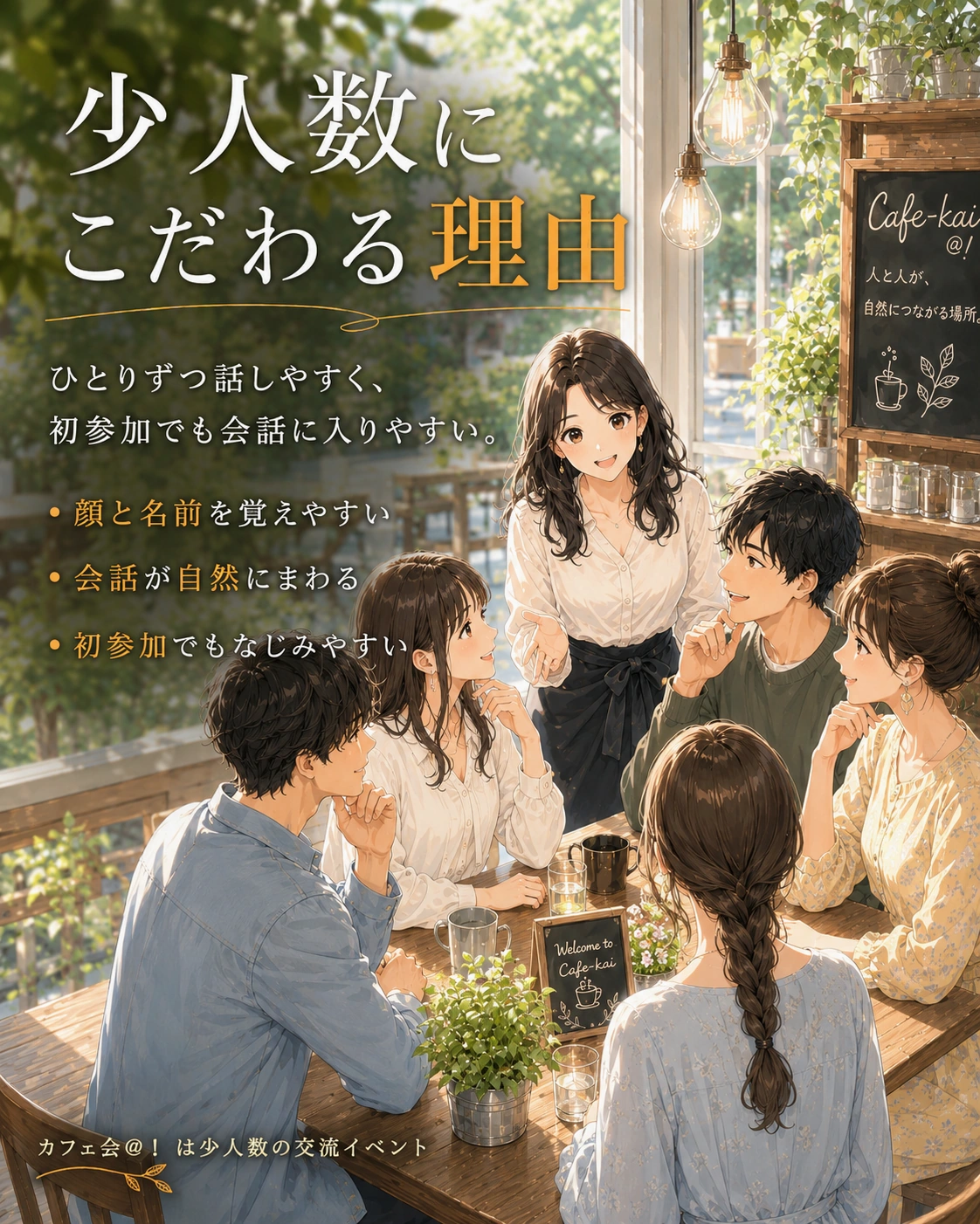少人数にこだわる理由を表したビジュアル