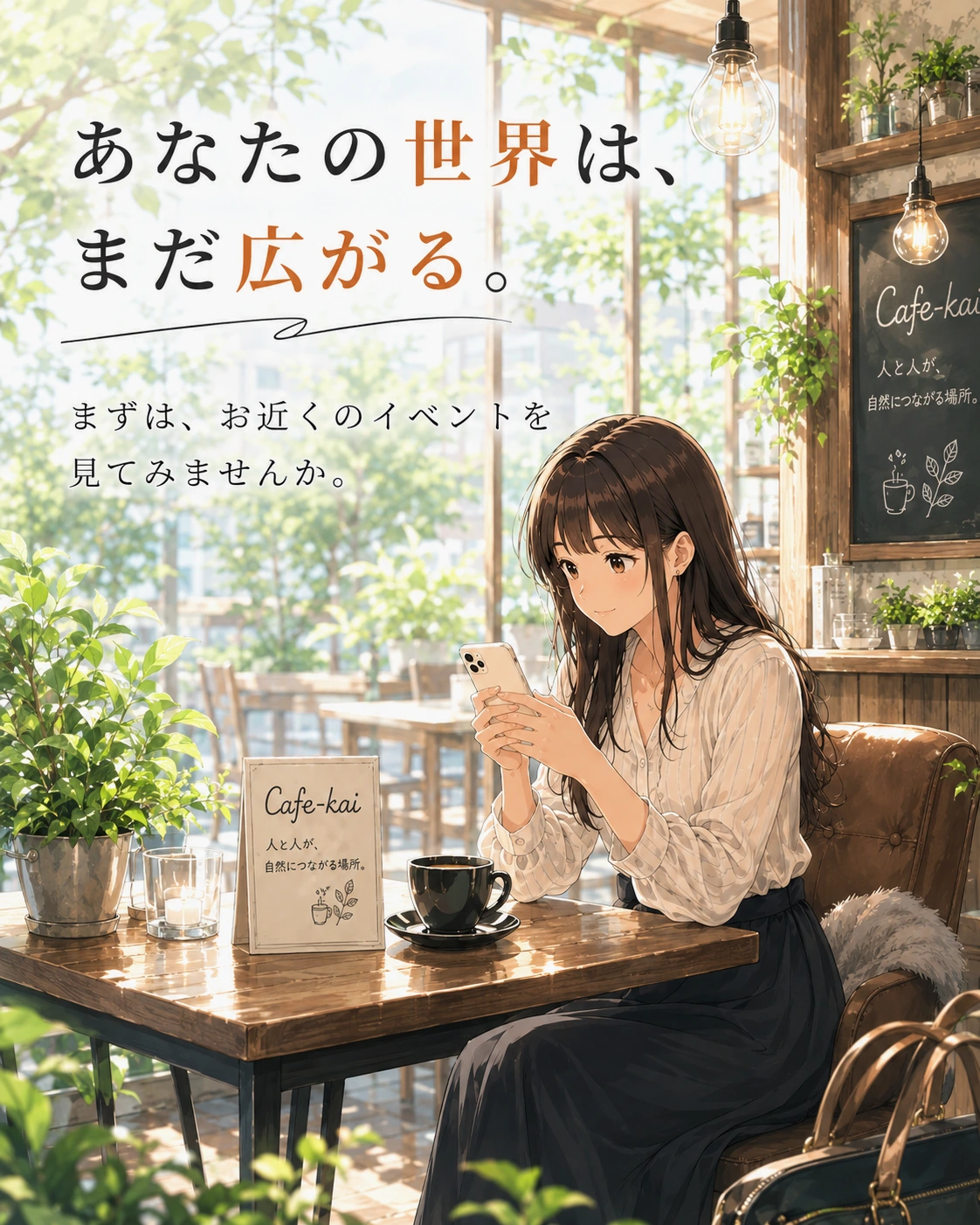 カフェ会＠！の背景や世界観を感じるビジュアル